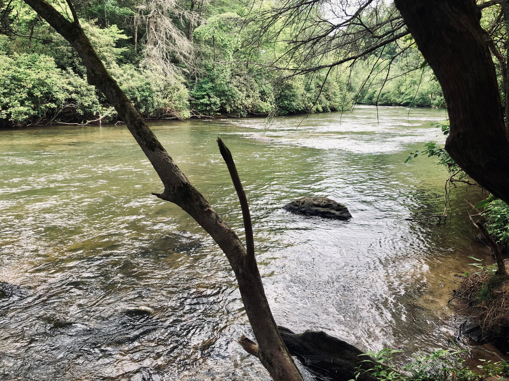 River in Blue Ridge, Georgia, popular for kayaking and tubing in summer